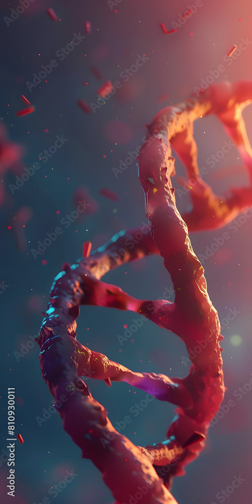 Título Dupla hélice de DNA com fundo brilhante e iluminado Stock Photo ...