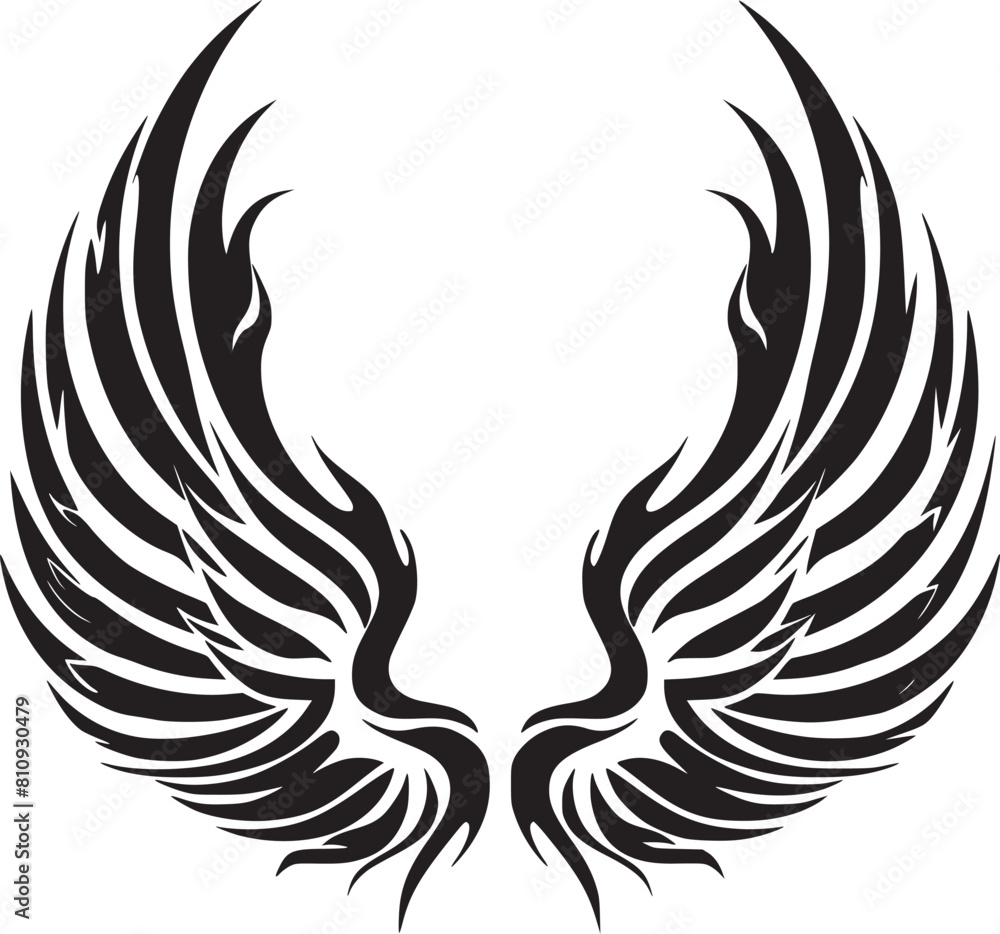 Wings black and white vector Wings black and white vector