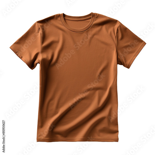 male brown t-shirt isolated on transparent background