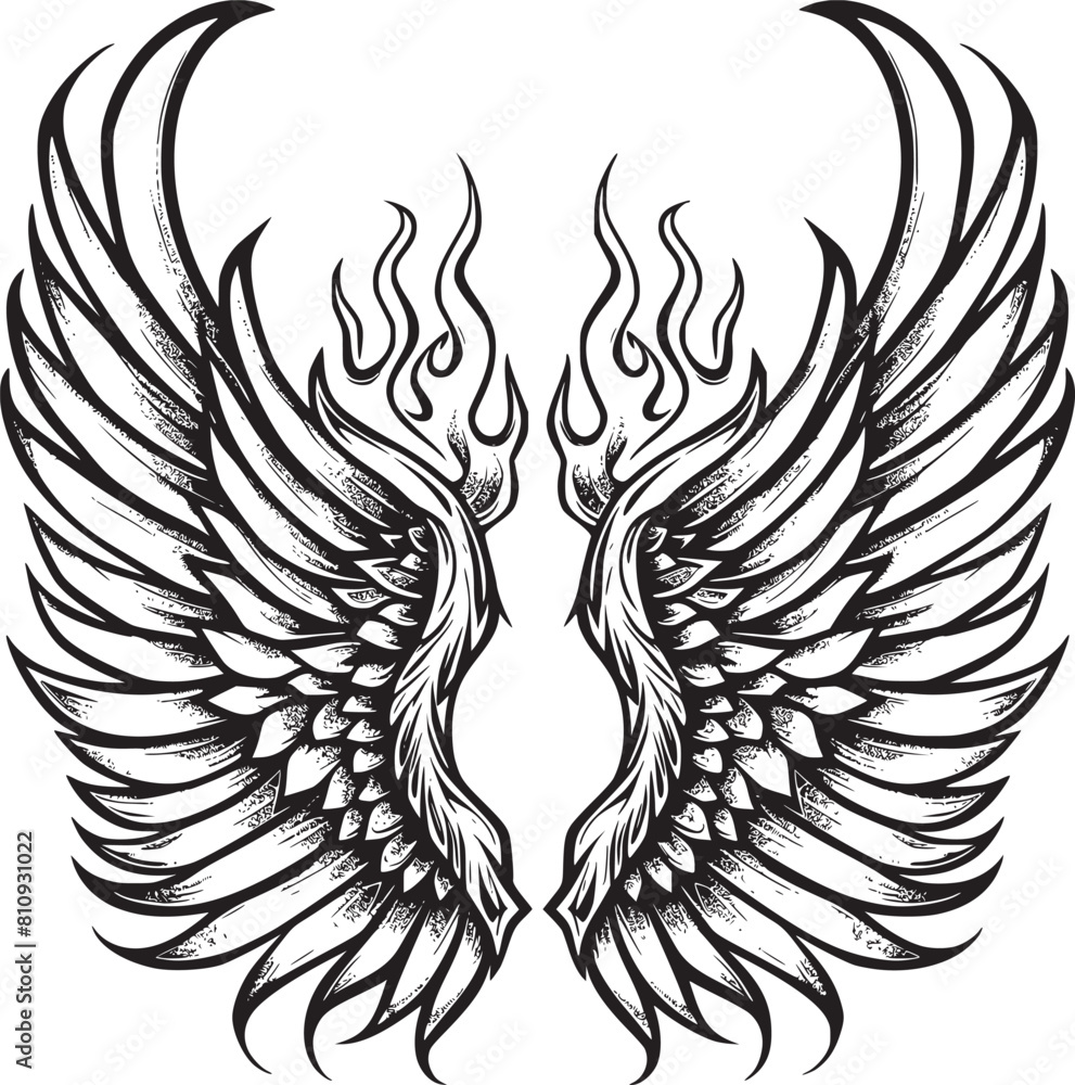 Wings black and white vector Wings black and white vector
