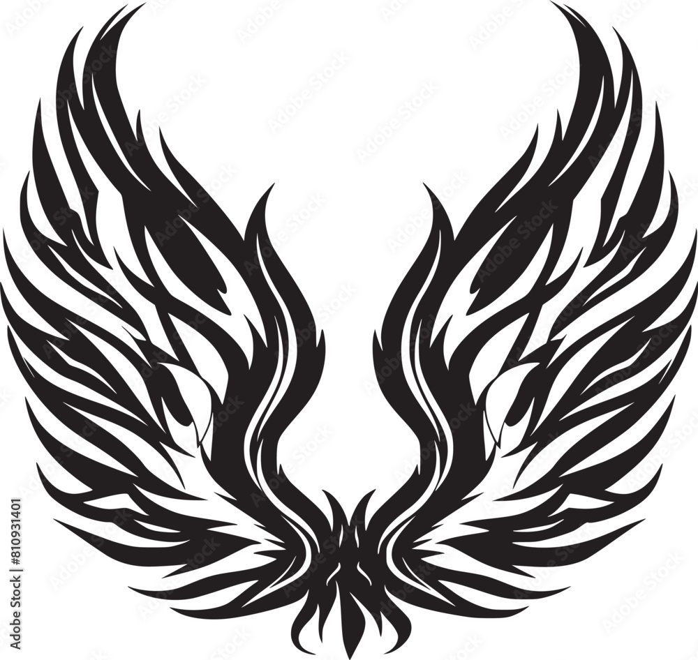 Wings black and white vector Wings black and white vector
