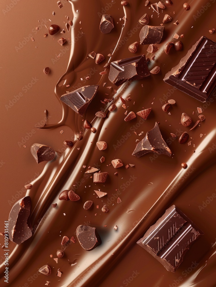 World Chocolate Day Poster design background - generative ai World Chocolate Day Poster design background - generative ai
