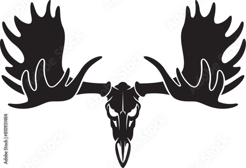 vector moose elk bull skull with antlers	