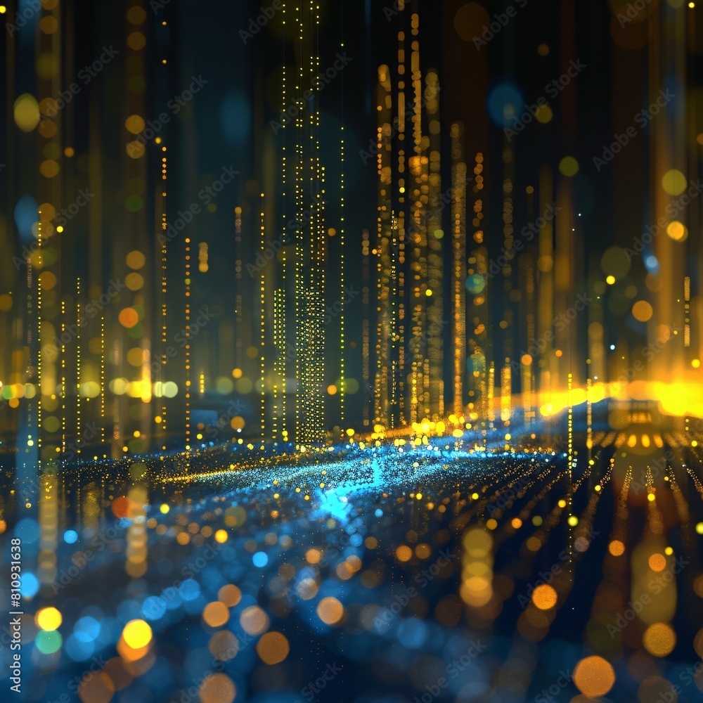 Obraz premium Dynamic Data Lake Visualization in Blue and Orange