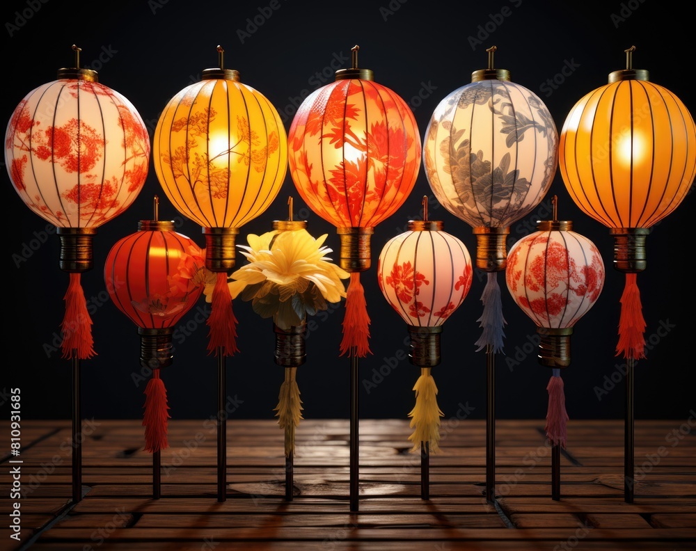 Oriental lanterns in various styles Oriental lanterns in various styles