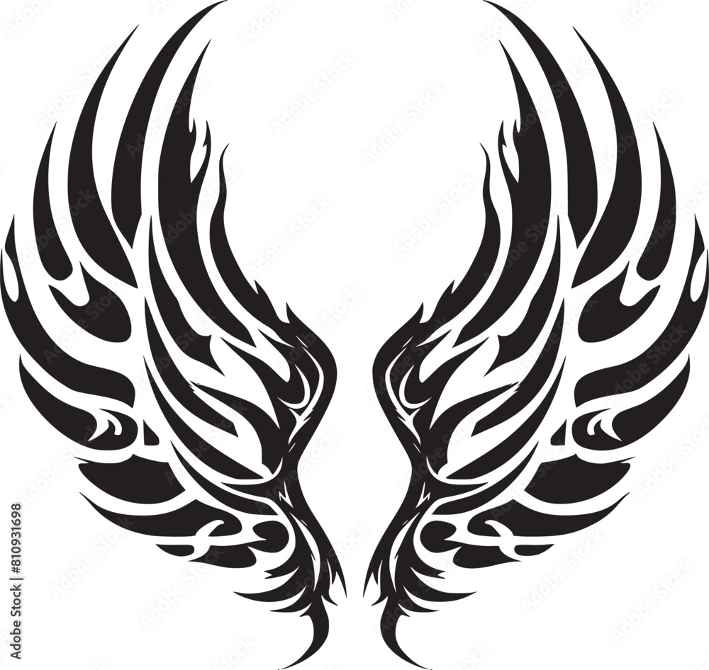 Wings black and white vector Wings black and white vector