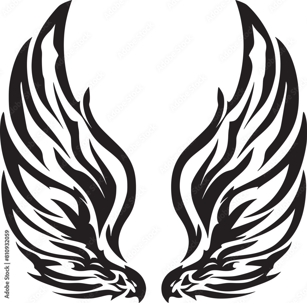  Wings black and white vector