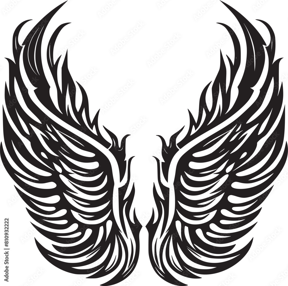 Wings black and white vector Wings black and white vector