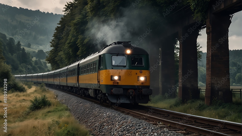 train on the railway Dynamic Train Running at High Speed on Railway Track train on the railway Dynamic Train Running at High Speed on Railway Track