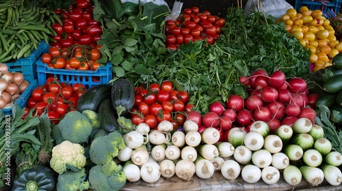 A Display of Crisp and Colorful Vegetables
