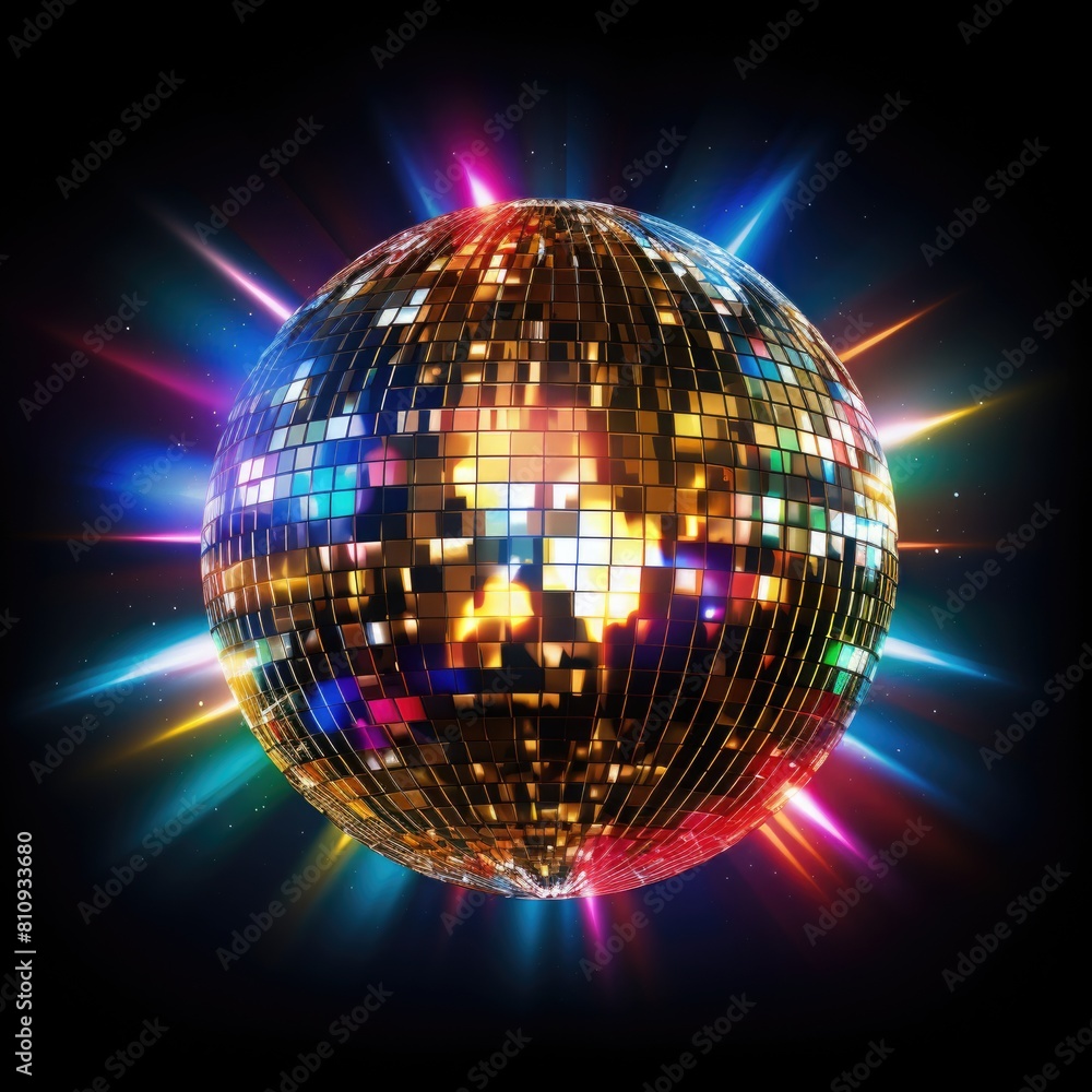 Obraz premium Shining, colorful, and glittery disco ball