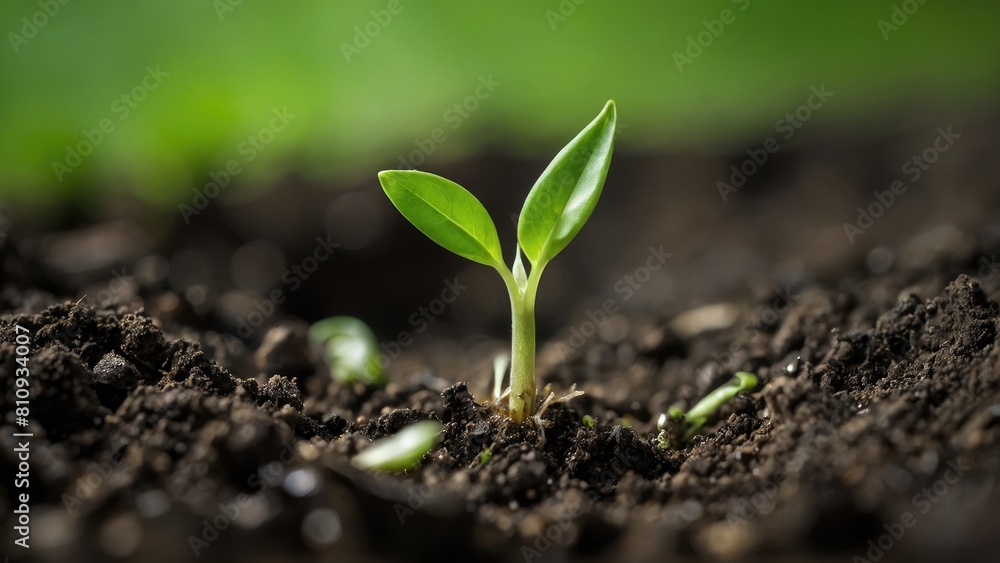 young green sprout in the ground young green sprout in the ground