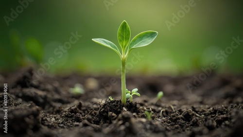 young green sprout in the ground