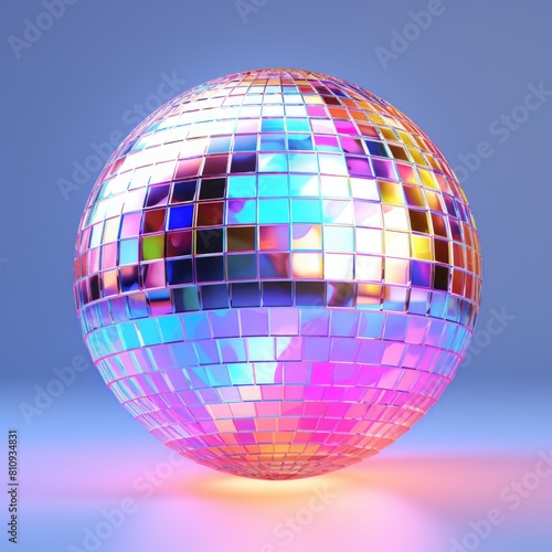 Colorful, Glowing Disco Ball - 3D Animation