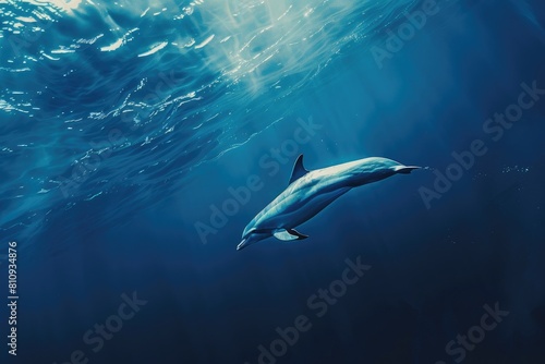 Dolphin Swimming Underwater in the Ocean © Cool Free Games