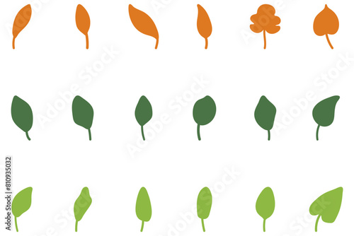 Leaf set icon. Nature vector