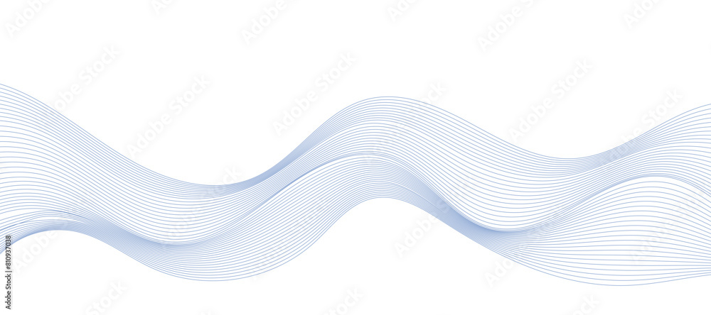 Abstract vector modern background with blue wavy lines and particles. Technology backdrop.
