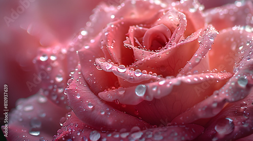 a pink rose petal with water droplets