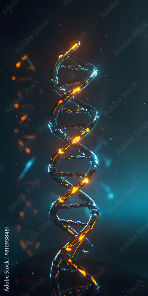 Título Dupla hélice de DNA com efeito de brilho gradiente Stock ...