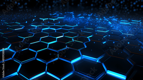 Blue glowing hexagon background