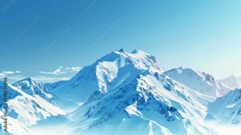 Obraz premium Mountains Draped in Winter White