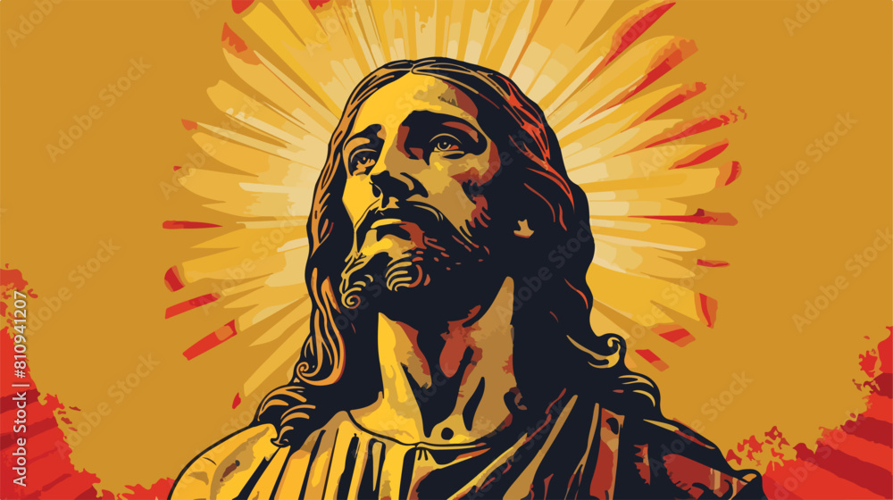 Jesus christ design over yellow background vector illustration