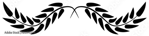 Laurel wreaths icon . Circular laurel icon,Branche symbol, Silhouette
