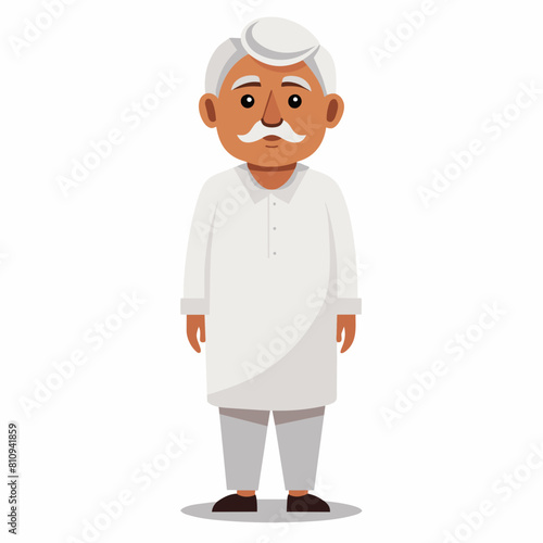 old gujarat with gujarati man with white background 
with old view and turban , indian man , indian , indian man late 90's