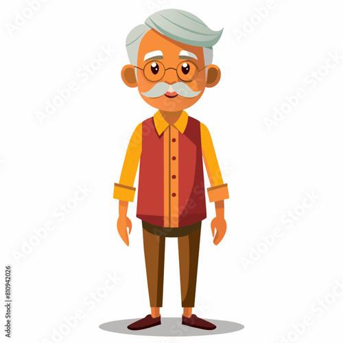 old gujarat with gujarati man with white background 
with old view and turban , indian man , indian , indian man late 90's