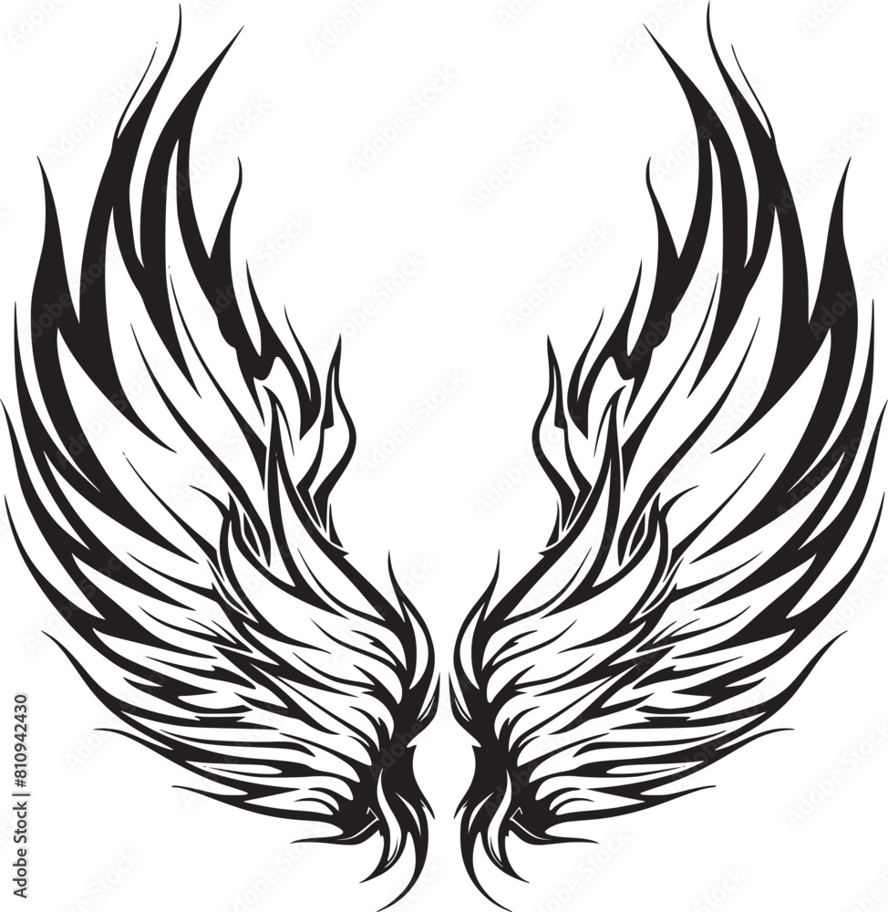 Wings black and white vector Wings black and white vector