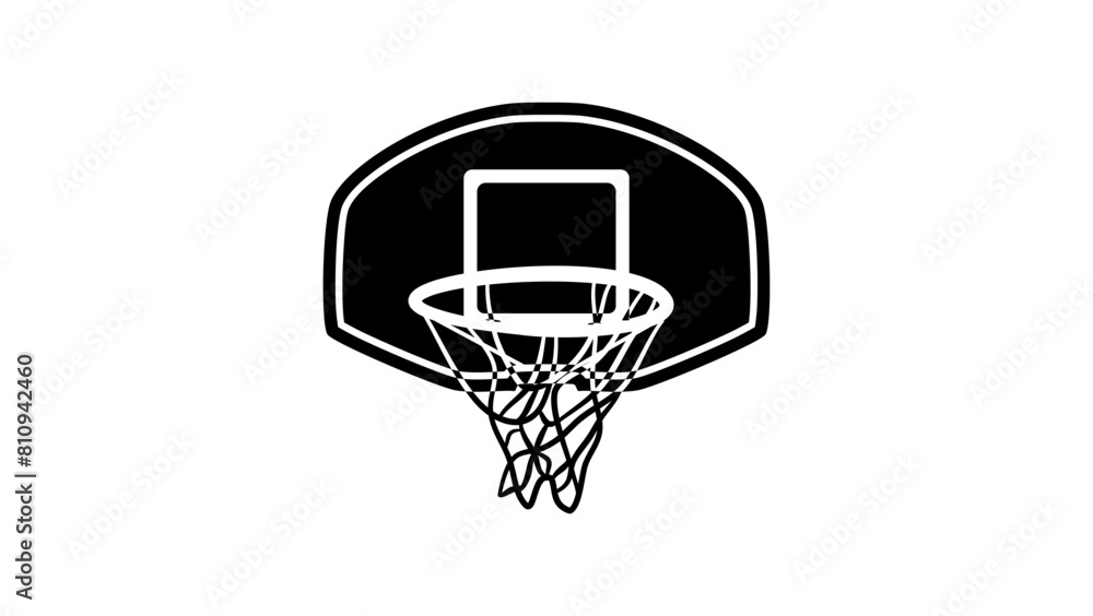 Basketball Board,  black isolated silhouette