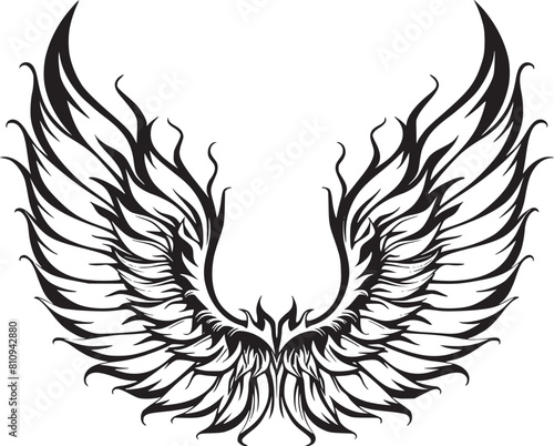 Wings black and white vector