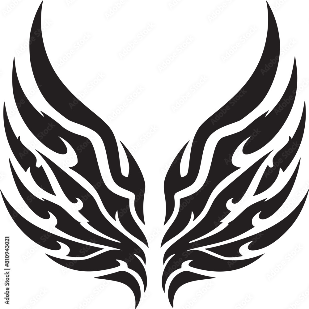 Obraz premium Wings black and white vector