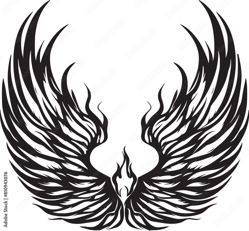 Wings black and white vector Wings black and white vector