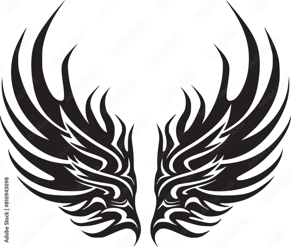 Obraz premium Wings black and white vector