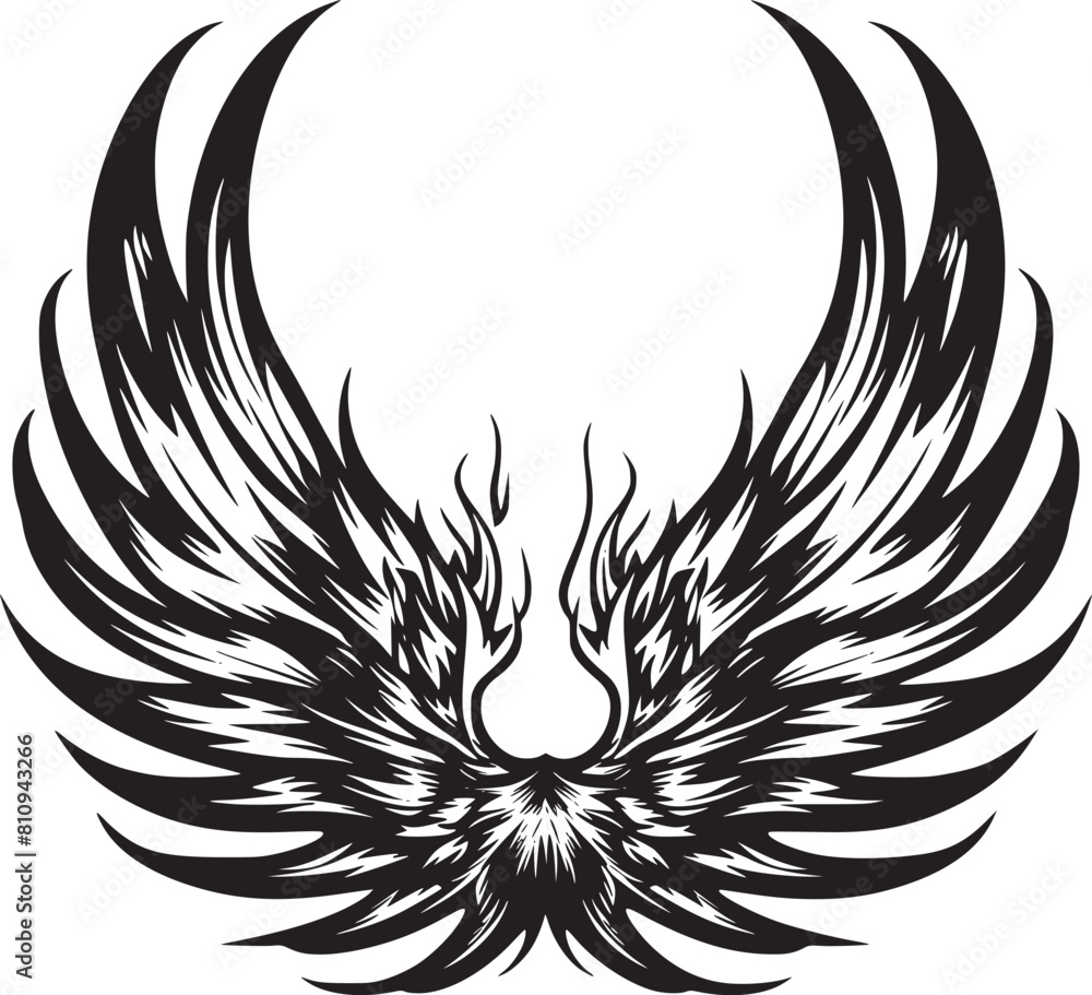 Wings black and white vector Wings black and white vector