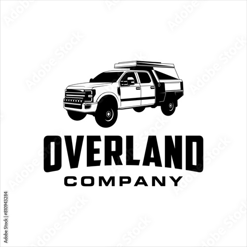 Truck camper logo with masculine style design