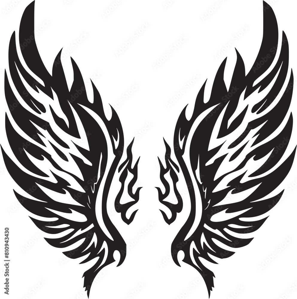 Wings black and white vector Wings black and white vector