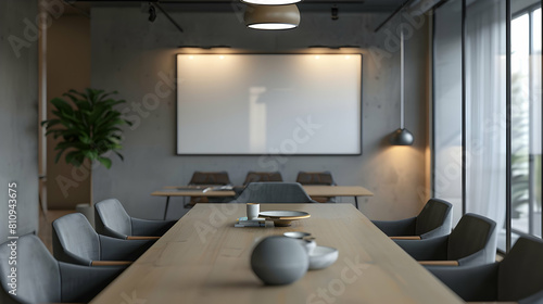 interior of a comfortable conference room with simple furnishings. mock-up framework