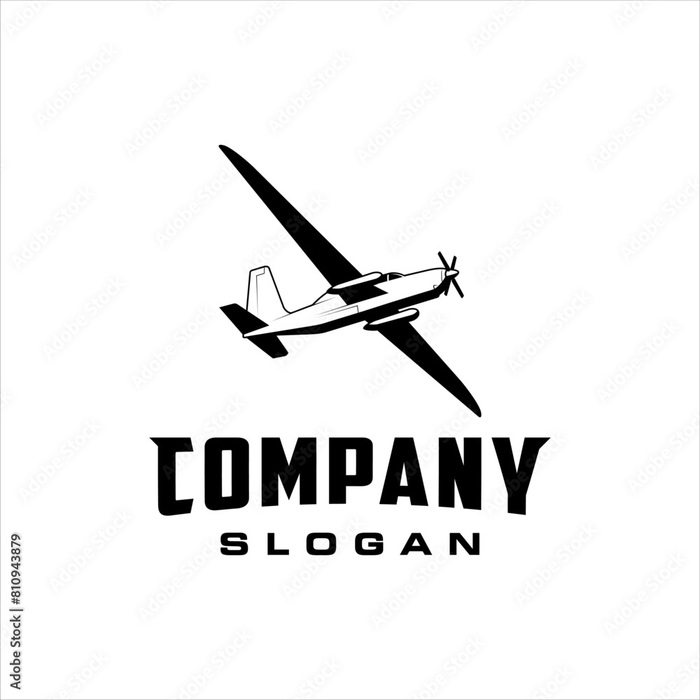 Aviation logo in hovering position with classic style design Aviation logo in hovering position with classic style design