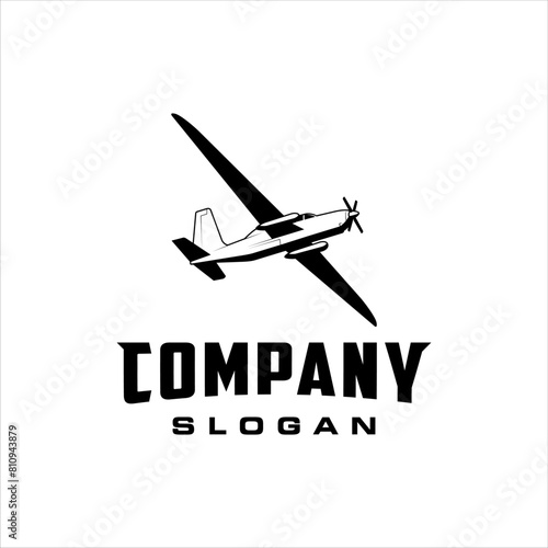Aviation logo in hovering position with classic style design photo