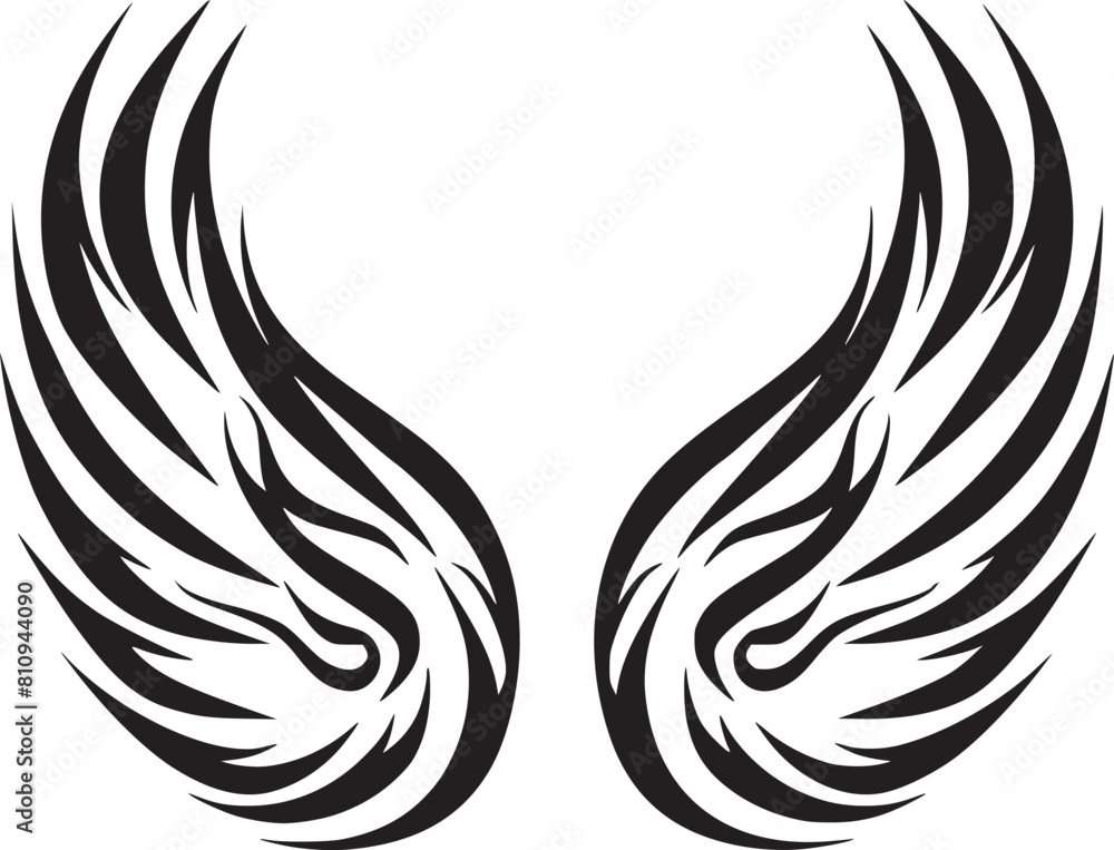 Obraz premium Wings black and white vector