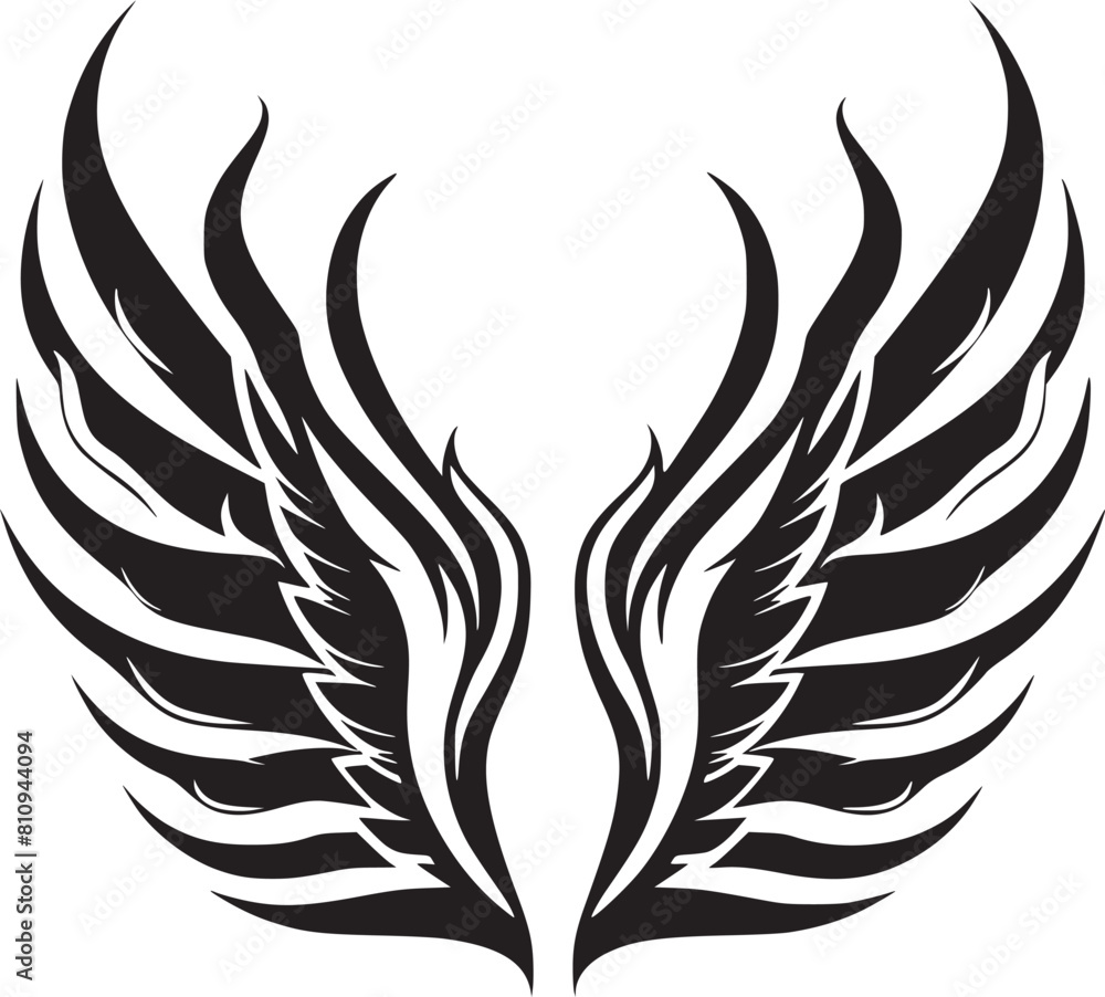 Wings black and white vector Wings black and white vector