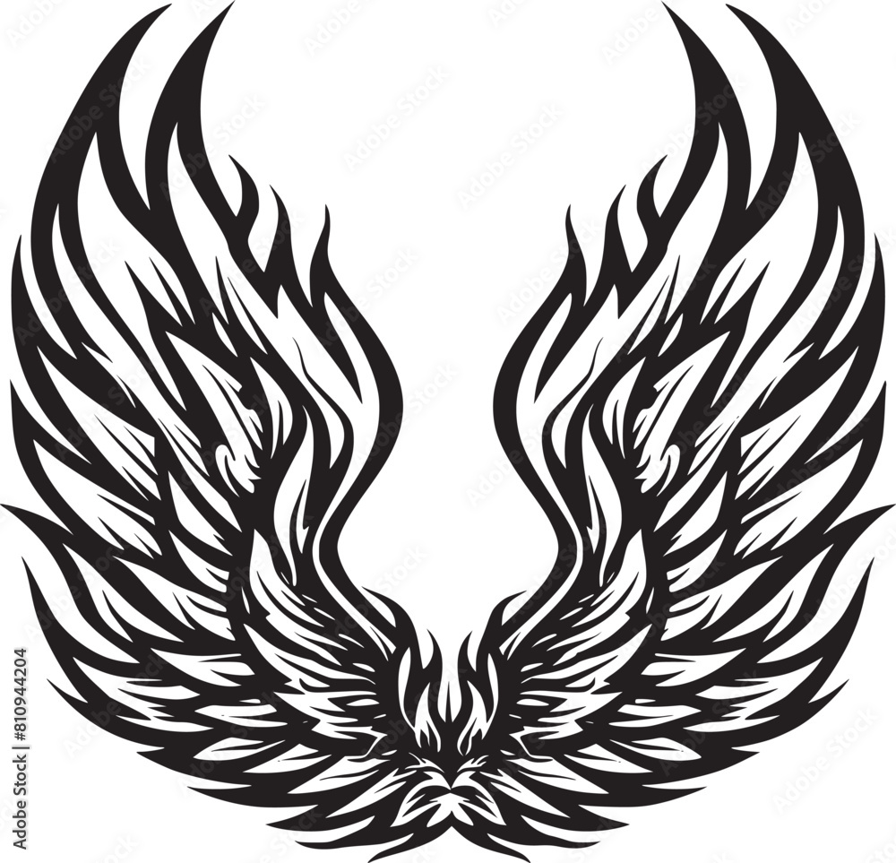 Wings black and white vector Wings black and white vector