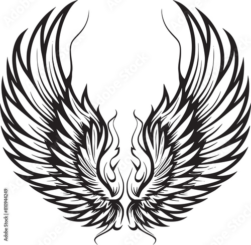 Wings black and white vector