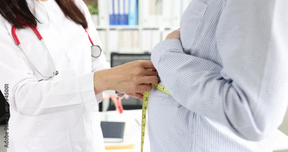 Doctor obstetrician-gynecologist measuring volume of abdomen of pregnant woman using centimeter tape 4k movie. Medical supervision of pregnant women concept Doctor obstetrician-gynecologist measuring volume of abdomen of pregnant woman using centimeter tape 4k movie. Medical supervision of pregnant women concept