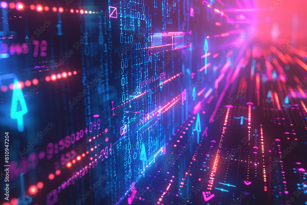 Abstract background with digital data symbols and rising arrows visualizing stock exchange and capital investments trends Abstract background with digital data symbols and rising arrows visualizing stock exchange and capital investments trends