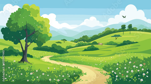 Landscape natural scene icon Vector illustration. Vector