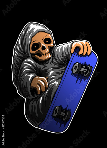 grim reaper play skatebord photo