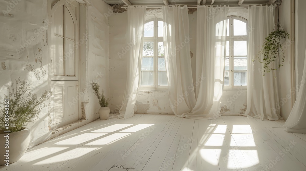 Serene White Room with Natural Light Serene White Room with Natural Light